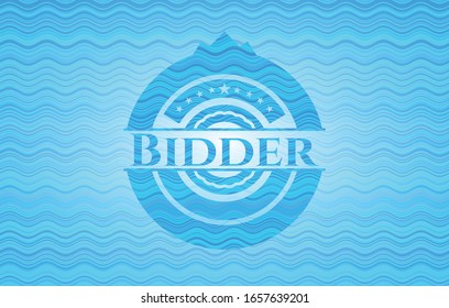 Bidder water wave badge background. Vector Illustration. Detailed.