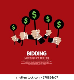 Bidding Or Auction Concept Vector Illustration