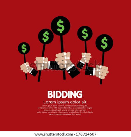 Bidding or Auction Concept Vector Illustration