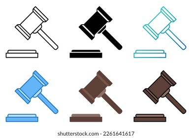 Bidding Hammer in flat style isolated