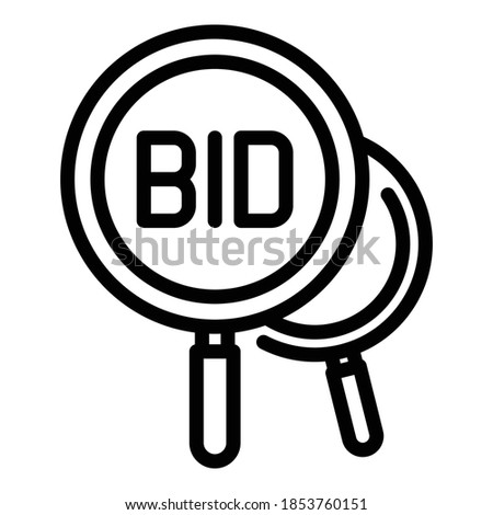 Bidding icon. Outline bidding vector icon for web design isolated on white background