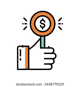 Bidding icon vector strock illustration