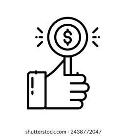 Bidding icon vector strock illustration