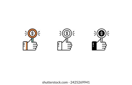 Bidding icons vector strock illustration