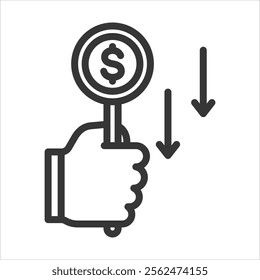 Bidding Outline Icon Vector Illustration