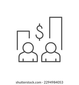 Bidding process line outline icon