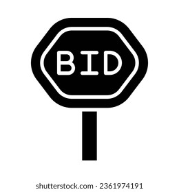 Bidding Vector Glyph Icon For Personal And Commercial Use.
