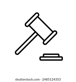 Bidding vector icon, wooden hammer	