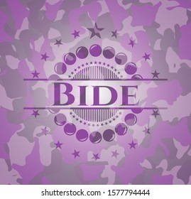 Bide pink on camouflage pattern. Vector Illustration. Detailed.