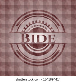 Bide red seamless badge with geometric pattern.