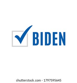 Biden Checkmark, President Election, Presidential Ballot, Ballot Box, Vote,  Symbol Vector Illustration Background