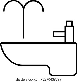 bidet bath bathroom toilet washing Outline