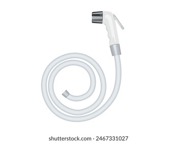 A bidet hose on a white background.