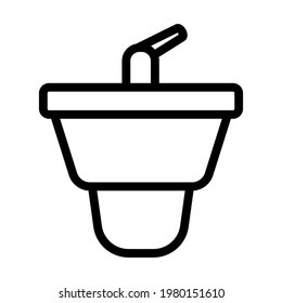 Bidet Icon. Editable Bold Outline Design. Vector Illustration.