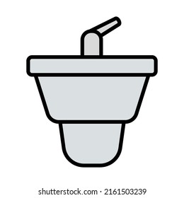 Icono de Bidet. Contorno de negrita editable con diseño de relleno de color. Ilustración vectorial.
