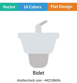 Bidet icon. Flat color design. Vector illustration.