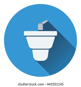 Bidet icon. Flat color design. Vector illustration.