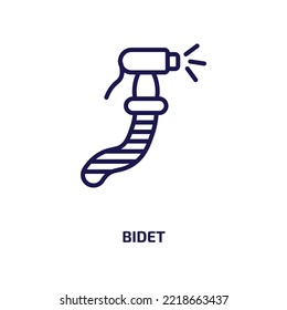 bidet icon from furniture  household collection. Thin linear bidet, bath, bathroom outline icon isolated on white background. Line vector bidet sign, symbol for web and mobile