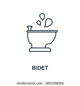 Bidet icon. Line element from bathroom collection. Linear Bidet icon sign for web design, infographics and more.