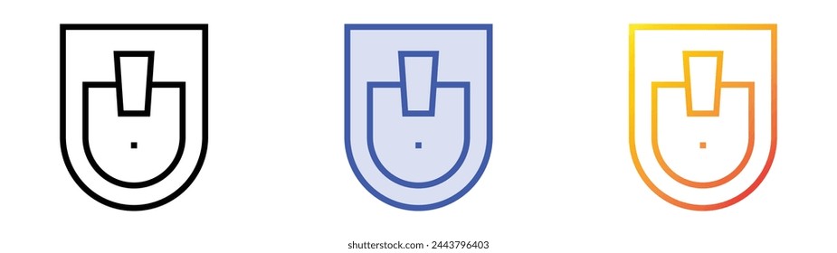 icono del bidé. Diseño de estilo de relleno lineal, azul y degradado aislado sobre fondo blanco