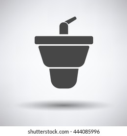 Bidet icon on gray background, round shadow. Vector illustration.