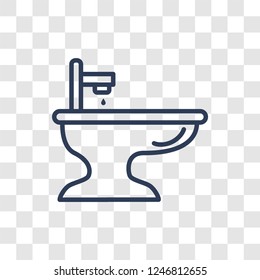 bidet icon. Trendy linear bidet logo concept on transparent background from Furniture and Household collection