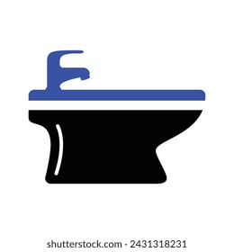 Bidet Icon, Vector Graphics Illustrations 