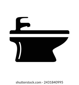 Bidet Icon, Vector Graphics Illustrations 