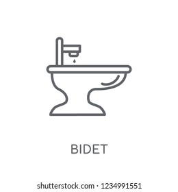 bidet linear icon. Modern outline bidet logo concept on white background from Furniture and Household collection. Suitable for use on web apps, mobile apps and print media.