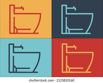 Bidet Logo Template, Simple Flat Icon of toilet,bathroom,bidet