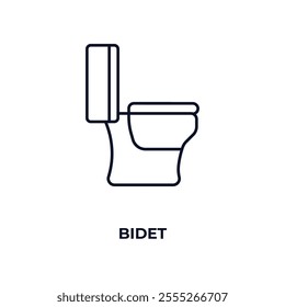 bidet  outline icon. Linear vector from furniture concept. Thin line bidet  icon isolated on white background