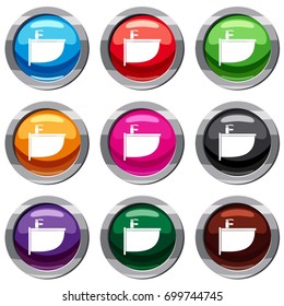 Bidet set icon isolated on white. 9 icon collection vector illustration