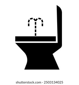 Bidet Toilet Seat silhouette icon. Vector.