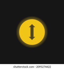 Bidirectional Arrow yellow glowing neon icon