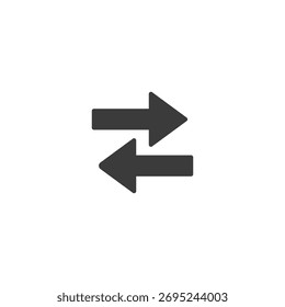 Flechas bidireccionales, icono lineal. Concepto de intercambio y transferencia de datos. Línea con trazo editable.