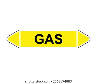 Bidirectional Pipe Marking Arrows for Flammable Gas Flow Indication in Pipelines, Essential for Proper Identification and Safety, High-Quality Vector Stock Image