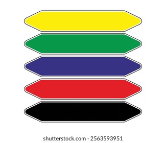 Bidirectional Pipe Marking Arrows for Various Contents and Flow Directions, Essential for Proper Identification and Safety, High-Quality Vector Stock Image