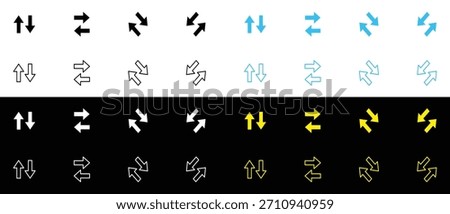 Bidirectional Swap Arrow Icon Set - Data Exchange and Transfer .