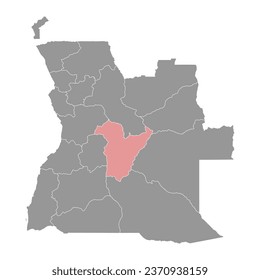 Bie province map, administrative division of Angola.