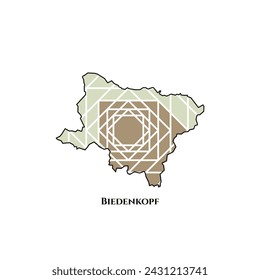 Mapa de Biedenkopf - Mapa Mundial Plantilla de vector internacional. Ilustración de vector de silueta de región alemana