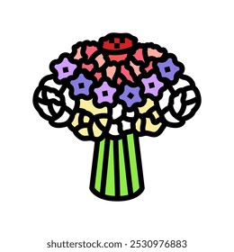 biedermeier bouquet flower color icon vector. biedermeier bouquet flower sign. isolated symbol illustration