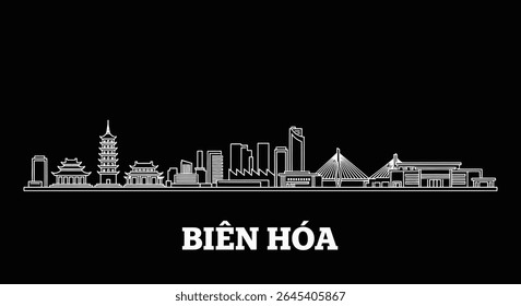 Bien Hoa Skyline Silhouette with Vietnam, and Cityscape.
