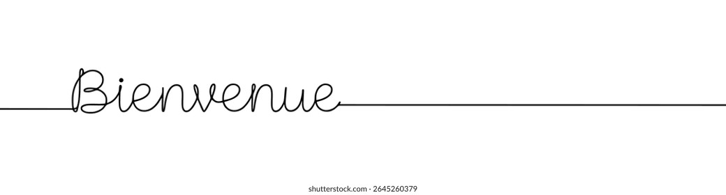 Inscrição Bienenove contínua um desenho de linha com palavra. Desenho minimalista da ilustração de frase.