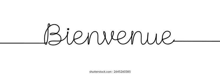Inscrição Bienenove contínua um desenho de linha com palavra. Desenho minimalista da ilustração de frase.