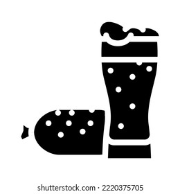 bierwurst sausage meat glyph icon vector. bierwurst sausage meat sign. isolated symbol illustration