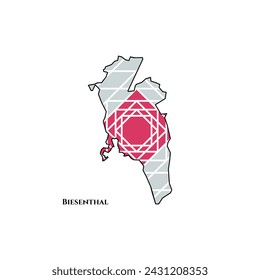 Biesenthal Map - World Map International vector template. German region silhouette vector illustration