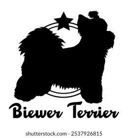 Biewer Terrier dog silhouette,  dog, dog breeds, logo, vector, silhouette, logo design, animal, illustration, icon, sign, design, black,  symbol, pet