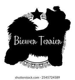 Biewer Terrier dog silhouette, dog, dog breeds,  vector, silhouette, logo design, animal, illustration, icon, sign, black, pet