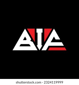BIF triangle letter logo design with triangle shape. BIF triangle logo design monogram. BIF triangle vector logo template with red color. BIF triangular logo Simple, Elegant, and Luxurious design