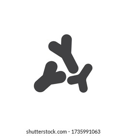 Bifidobacteria cells vector icon. filled flat sign for mobile concept and web design. Bifidobacterium, bacteria glyph icon. Symbol, logo illustration. Vector graphics